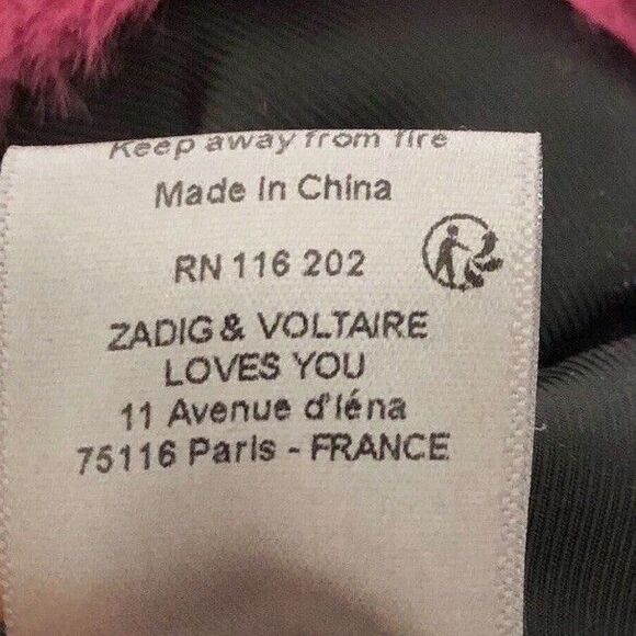 Zadig & Voltaire Lila Leopard Jacket XS Pink Black Faux Fur Button Front - Picture 7 of 12